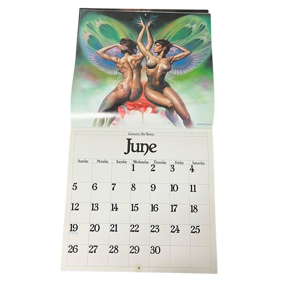1988 Boris Vallejo Fantasy Zodiac Calendar same dates again in leap year 2044 - Picture 7 of 15